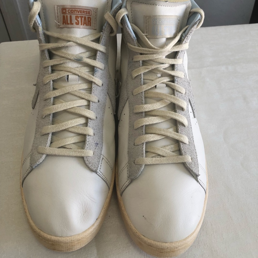 Size 11.5 - Converse Pro Leather High x P.J. Tucker Vintage White